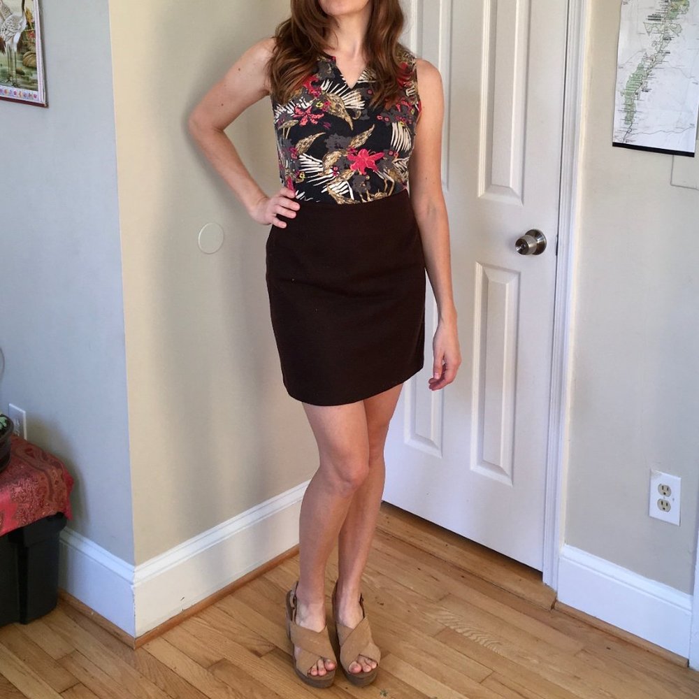 Wool Miniskirt, Chocolate Brown